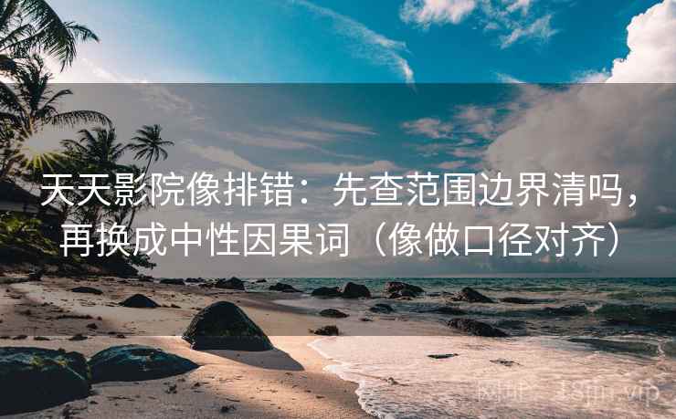 天天影院像排错：先查范围边界清吗，再换成中性因果词（像做口径对齐）