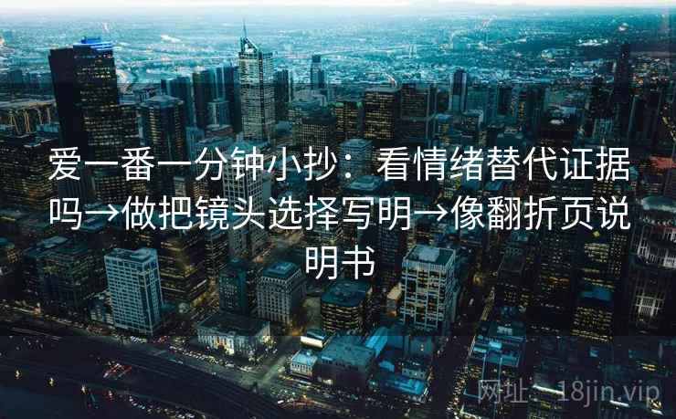 爱一番一分钟小抄：看情绪替代证据吗→做把镜头选择写明→像翻折页说明书