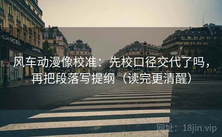 风车动漫像校准：先校口径交代了吗，再把段落写提纲（读完更清醒）